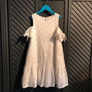 EUC white eyelet cotton dress